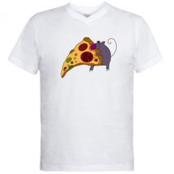 Мужская футболка  с V-образным вырезом Love Pizza 2 - PrintSalon