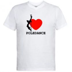 Мужская футболка  с V-образным вырезом Love Pole Dance - PrintSalon