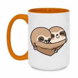 Чашка двухцветная 420ml Love sloths - PrintSalon