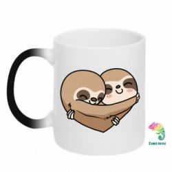 Чашка-хамелеон Love sloths - PrintSalon