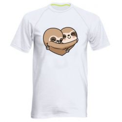 Мужская футболка для спорта Love sloths - PrintSalon