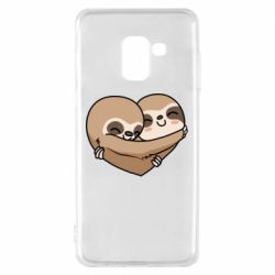 Чехол для Samsung A8 2018 Love sloths - PrintSalon