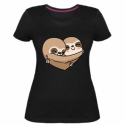 Женская премиум футболка Love sloths - PrintSalon