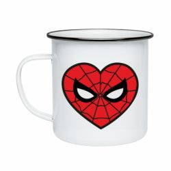 Кружка емальована Love spider man - PrintSalon