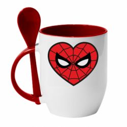 Чашка з ложкою Love spider man - PrintSalon