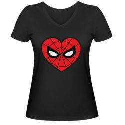 Жіноча футболка з V-подібним вирізом Love spider man - PrintSalon