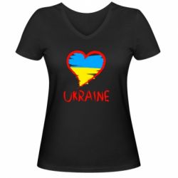 Женская футболка с V-образным вырезом Love Ukraine - PrintSalon