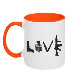 Чашка двухцветная 320ml Love (weapon) - PrintSalon