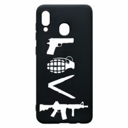 Чехол для Samsung A20 Love (weapon) - PrintSalon