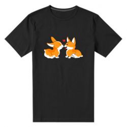 Чоловіча преміум футболка Loving Corgi Couple - PrintSalon