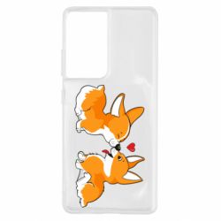 Чохол для Samsung S21 Ultra Loving Corgi Couple - PrintSalon