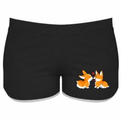 Женские шорты Loving Corgi Couple