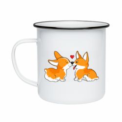 Кружка емальована Loving Corgi Couple - PrintSalon