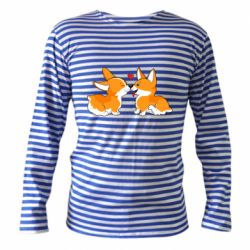 Тельняшка с длинным рукавом Loving Corgi Couple