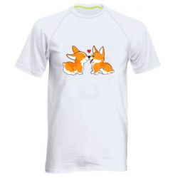 Чоловіча футболка для спорту Loving Corgi Couple - PrintSalon