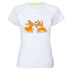 Жіноча футболка для спорту Loving Corgi Couple - PrintSalon