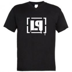 Мужская футболка  с V-образным вырезом LP - PrintSalon