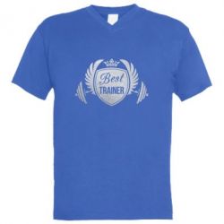 Мужская футболка  с V-образным вырезом Лучший тренер - PrintSalon