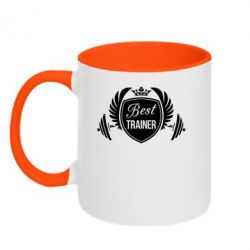 Чашка двухцветная 320ml Лучший тренер - PrintSalon