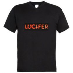 Мужская футболка  с V-образным вырезом Lucifer - PrintSalon