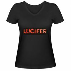 Женская футболка с V-образным вырезом Lucifer - PrintSalon