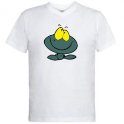 Мужская футболка  с V-образным вырезом Лягушка - PrintSalon
