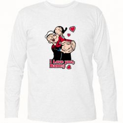 Футболка с длинным рукавом Люблю тебя, детка - PrintSalon