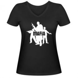 Женская футболка с V-образным вырезом Mafia - PrintSalon