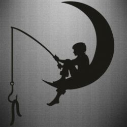 Наклейка Мальчик рыбачит - PrintSalon