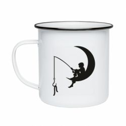 Кружка эмалированная Мальчик рыбачит - PrintSalon