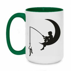 Чашка двухцветная 420ml Мальчик рыбачит - PrintSalon