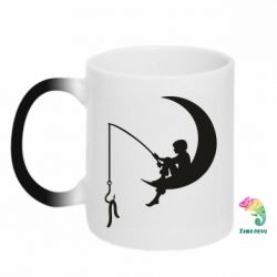 Чашка-хамелеон Мальчик рыбачит - PrintSalon