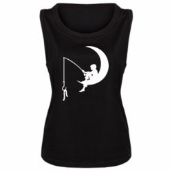 Женская майка Мальчик рыбачит - PrintSalon