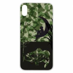 Чохол для iPhone Xs Max Хлопчик сидячи на місяці рибалить - PrintSalon