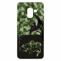 Чохол для Samsung A8 2018 Хлопчик сидячи на місяці рибалить - PrintSalon