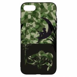 Чехол для iPhone SE 2020 Мальчик сидя на луне рыбачит