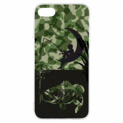 Чохол для iPhone 8 Хлопчик сидячи на місяці рибалить - PrintSalon