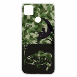 Чехол для Xiaomi Redmi 9c Мальчик сидя на луне рыбачит