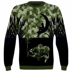 3D світшот Хлопчик сидячи на місяці рибалить - PrintSalon