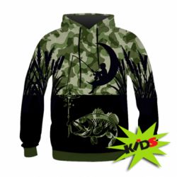 Дитяче 3D худі Хлопчик сидячи на місяці рибалить