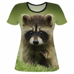 Жіноча 3D футболка Маленький єнот - PrintSalon