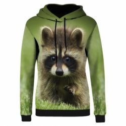 Жіноче 3D худі Маленький єнот-PrintSalon Жіноче 3D худі Маленький єнот