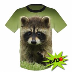 Дитяча 3D футболка Маленький єнот - PrintSalon