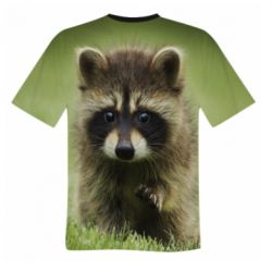 Чоловіча футболка 3D Маленький єнот - PrintSalon