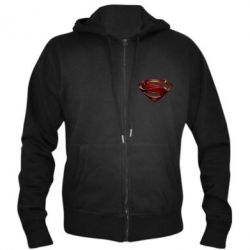 Мужское худи на молнии Man of Steel - PrintSalon
