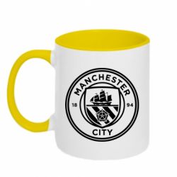 Чашка двухцветная 320ml Manchester City Logo - PrintSalon