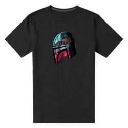 Мужская футболка премиум Mandalorian Helmet profil - PrintSalon