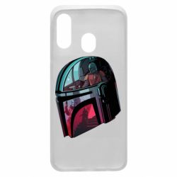 Чехол для Samsung A40 Mandalorian Helmet profil - PrintSalon