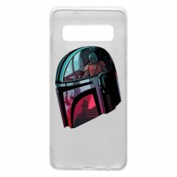 Чехол для Samsung S10 Mandalorian Helmet profil - PrintSalon