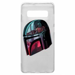 Чехол для Samsung S10+ Mandalorian Helmet profil - PrintSalon